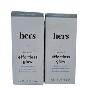 2 Pack Hers•  Effortless Glow face oil • 8 Oil Botanical Blend 1 oz / 30mL